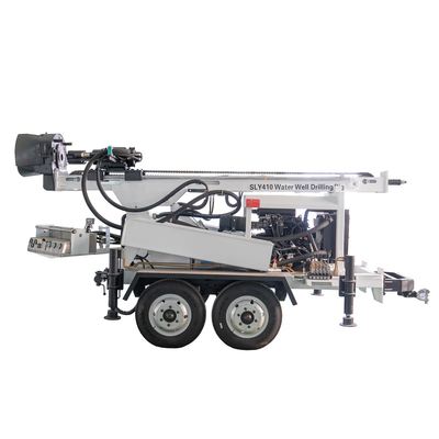 Hydraulic Trailer Mounted Water Borewell Drilling Rig SLY410